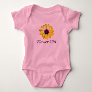 Flower Girl Daisy Wedding Baby Strampler
