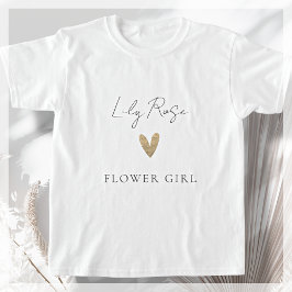 Flower Girl Gold Herz Modernes Drehbuch T-Shirt