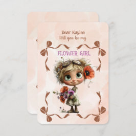 Flower Girl Invitation Floral Blue Watercolor Mitteilungskarte