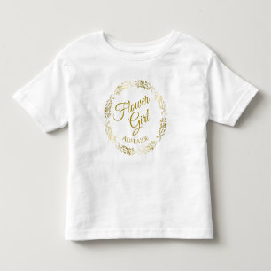 Flower Girl Lacy Gold Filigree Wedding Young Child Kleinkind T-shirt