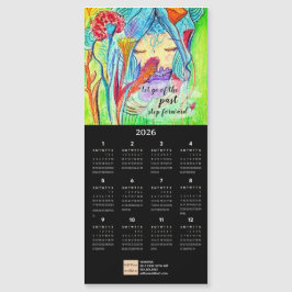 Flower Girl Oil Pastel Art Kalender Magnetkarte