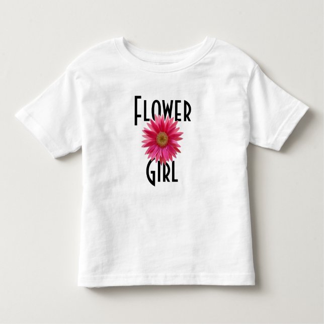 Flower Girl Pink Gerbera Daisy Wedding Kleinkind T-shirt (Vorderseite)