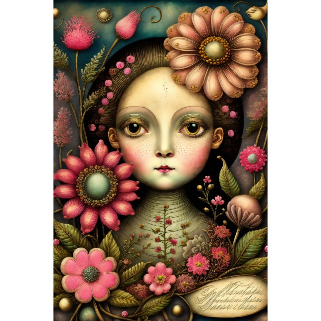 Flower girl & postcard v2 vintage tissue paper seidenpapier (Von Creator hochgeladen)