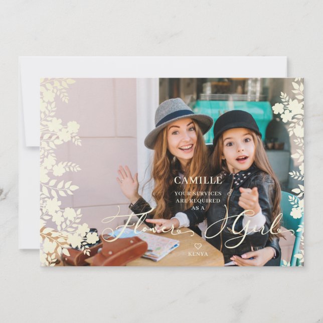 Flower Girl Proposal Botanical Frame Photo (Vorderseite)