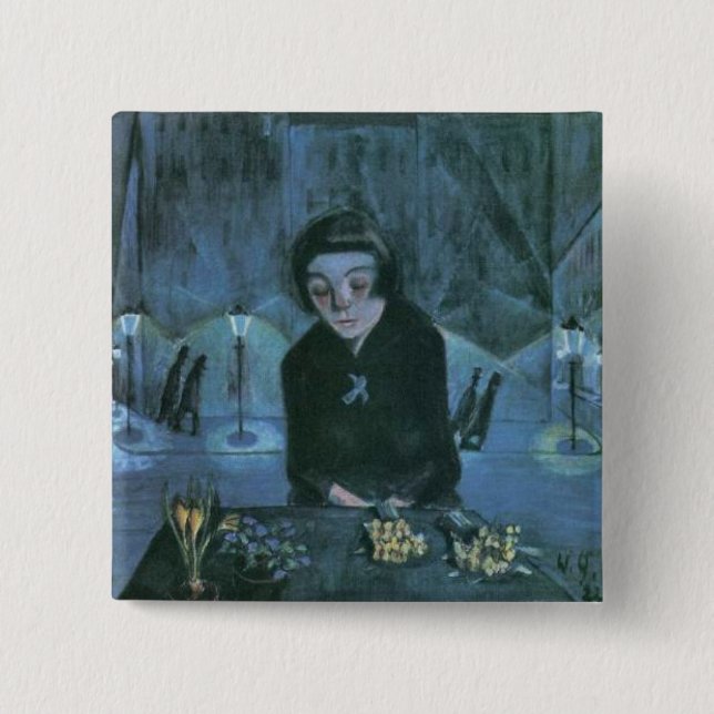 Flower Girl (von Walter Gramatté) Button (Vorderseite)