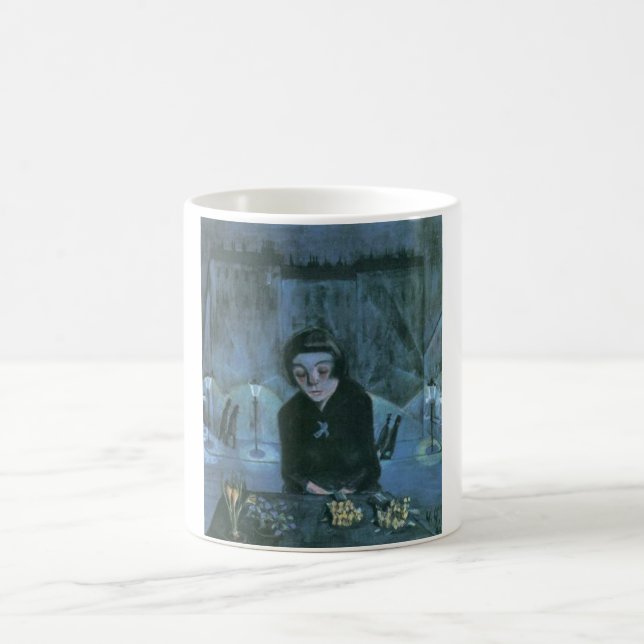Flower Girl (von Walter Gramatté) Kaffeetasse (Mittel)