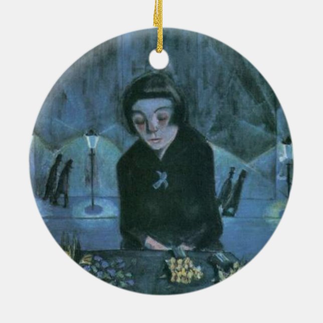 Flower Girl (von Walter Gramatté) Keramik Ornament (Hinten)