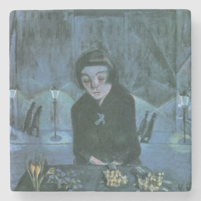 Flower Girl (von Walter Gramatté) Steinuntersetzer (Vorderseite)