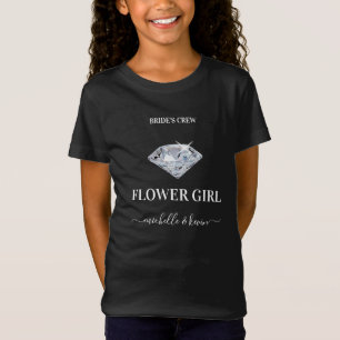 Flower Girl Wedding Party Black & White T-Shirt