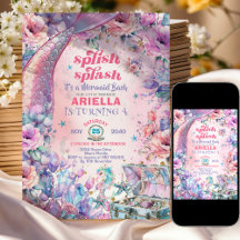 Flower Glitter Mermaid Tail 4th Birthday