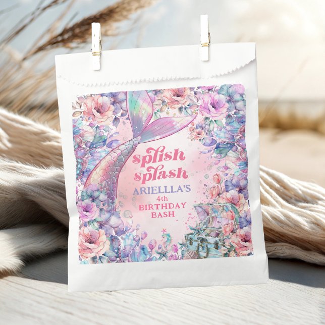 Flower Glitter Mermaid Tail 4th Birthday Geschenktütchen (Von Creator hochgeladen)