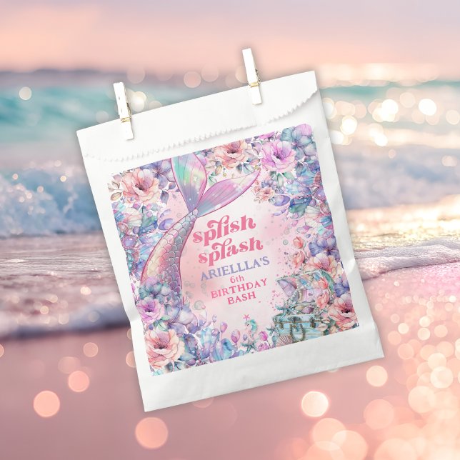 Flower Glitter Mermaid Tail 6th Birthday Geschenktütchen (Von Creator hochgeladen)