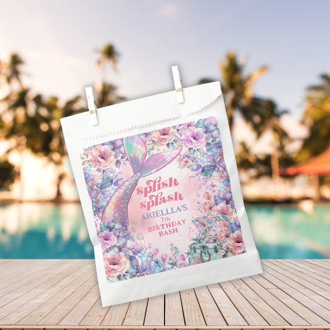 Flower Glitter Mermaid Tail 7th Birthday Geschenktütchen (Von Creator hochgeladen)