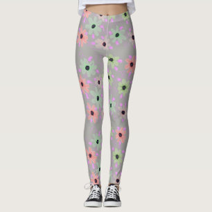 Flower Gray Leggings