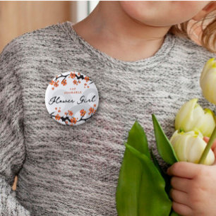 FLOWER MÄDCHEN Tropische Blume Wirbel Chic Wedding Button