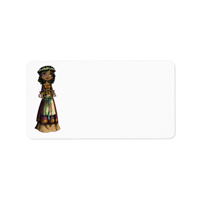 Flower Maiden Adressaufkleber (Vorne)