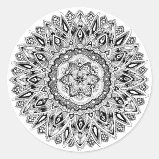 Flower mandala w/ seed of life runder aufkleber