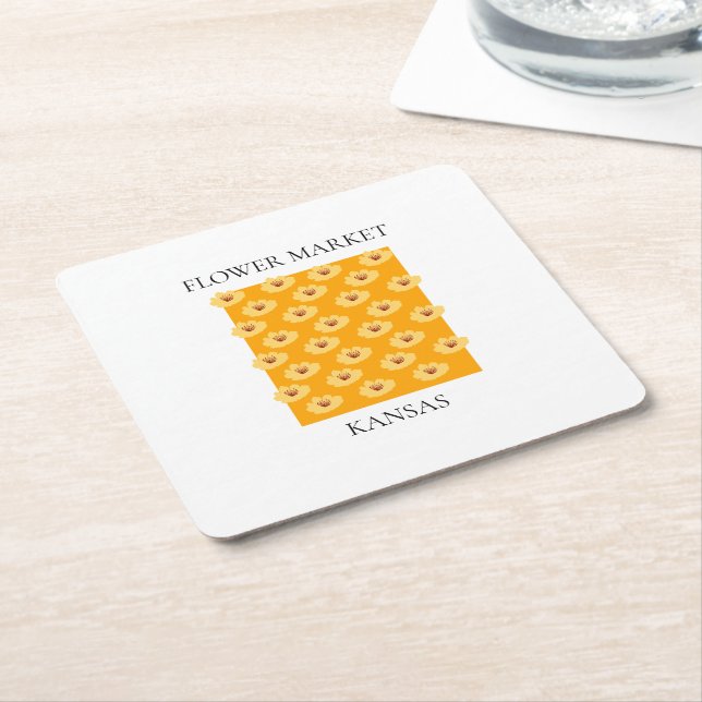 Flower Market - Kansas Rechteckiger Pappuntersetzer (angewinkelt)