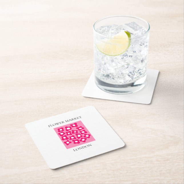 Flower Market - London Rechteckiger Pappuntersetzer (Vor Ort)