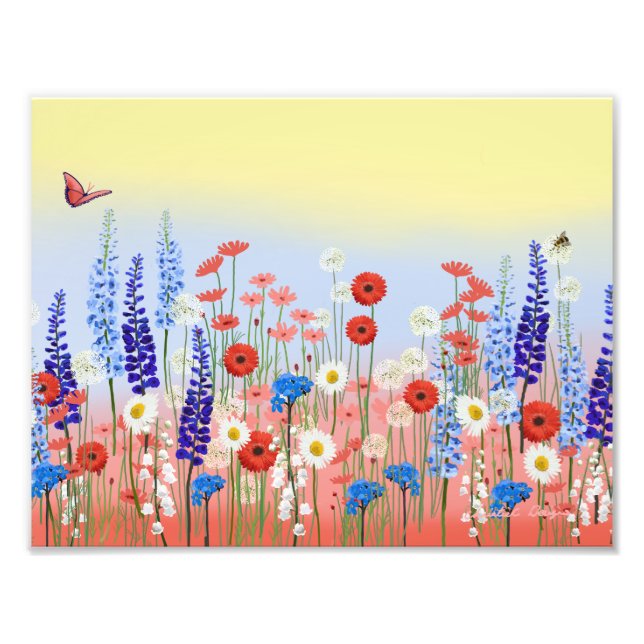 Flower meadow garden wall art poster  (Vorne)