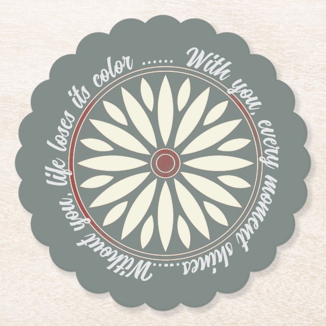 FLOWER MODERN GIFT FROM MOM DAD SISTER SON BOSS UNTERSETZER (Vorderseite)