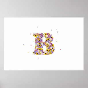 Flower monogram 'B' Poster