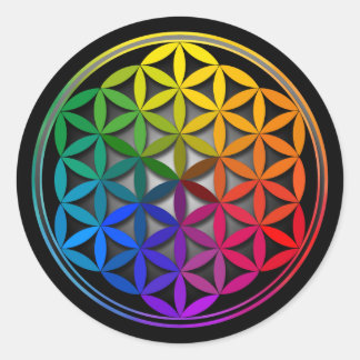flower of life1 runder aufkleber
