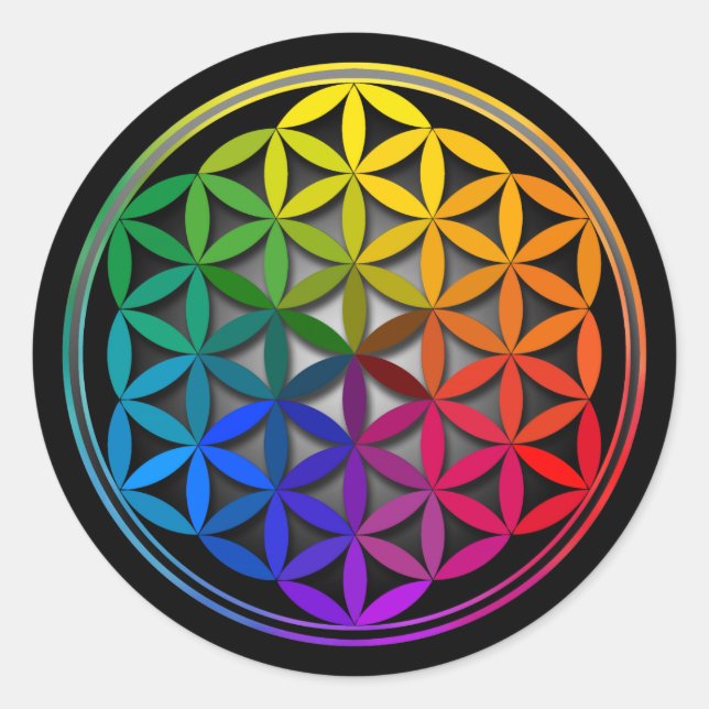 flower of life1 runder aufkleber (Vorderseite)