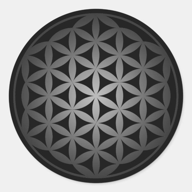 flower of life3 runder aufkleber (Vorderseite)