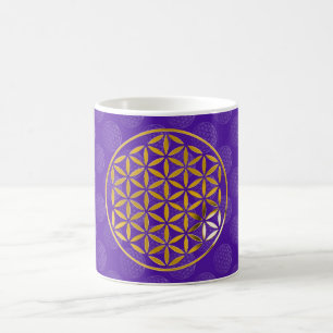 Flower Of Life 1 - Gold stamp   violet pattern Kaffeetasse