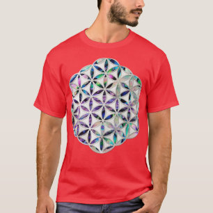 Flower of life Abalone shell on pearl T-Shirt