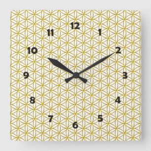 Flower of Life / Blume des Lebens - gold pattern Quadratische Wanduhr