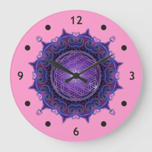 FLOWER OF LIFE / Blume des Lebens - Mandala I Große Wanduhr