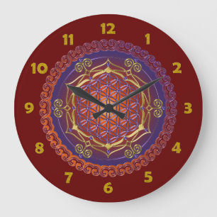 FLOWER OF LIFE / Blume des Lebens - Ornament I Große Wanduhr