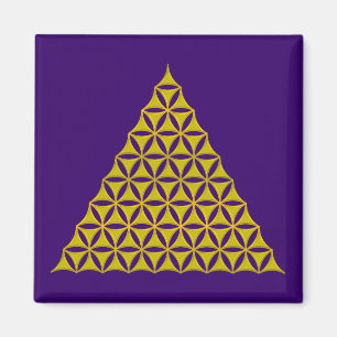 Flower Of Life / Blume des Lebens - Pyramide Gold Magnet