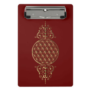 Flower of Life / Blume des Lebens - vintage VIII Mini Klemmbrett