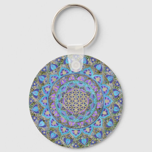 Flower Of Life - Mandala India Style 2 Schlüsselanhänger (Vorderseite)