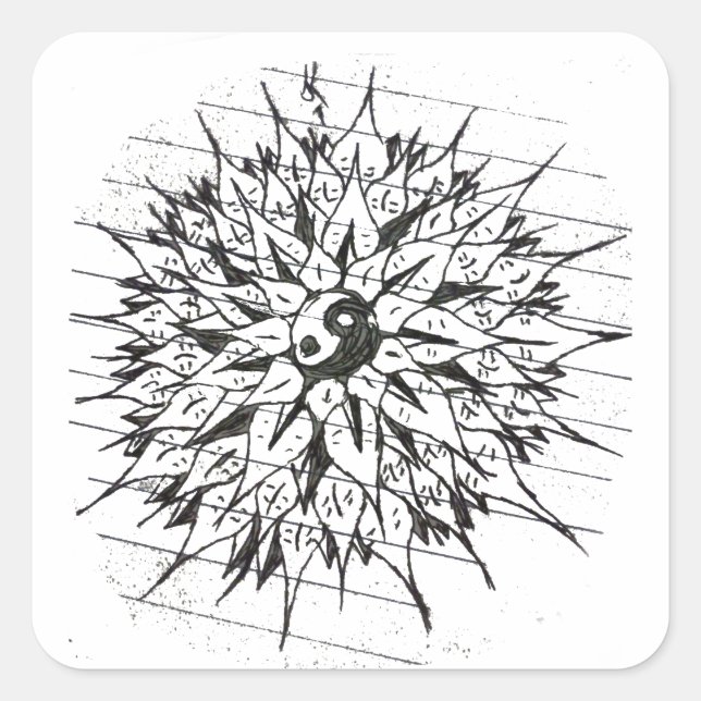 Flower of Life Quadratischer Aufkleber (Vorderseite)