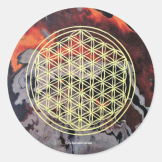 Flower of Life Runder Aufkleber