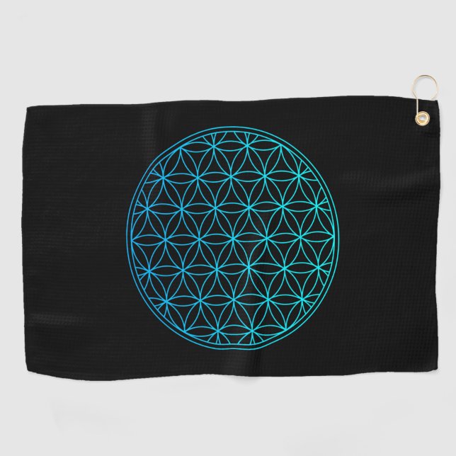 flower of life sacred geometry symbol ancient zen  golfhandtuch (Horizontal)