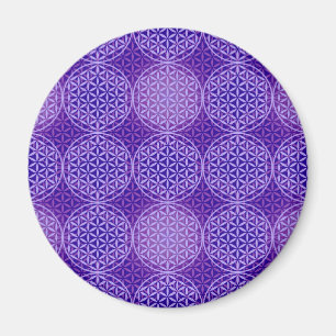 Flower of Life - Stempel-Muster - lila Magnet