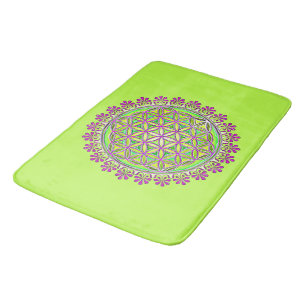 Flower Of Life - Vintage-Blüten-Ornamente 2 Badematte