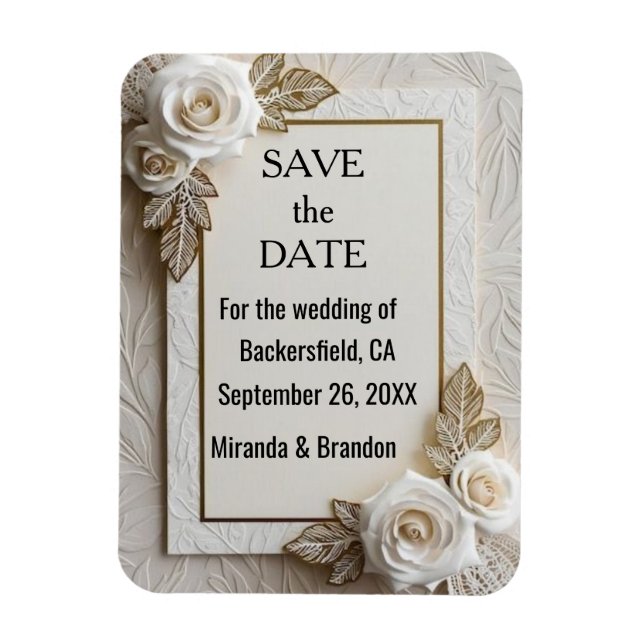 "Flower of Love" - Elegant & Unique Wedding Invita Magnet (Vertikal)