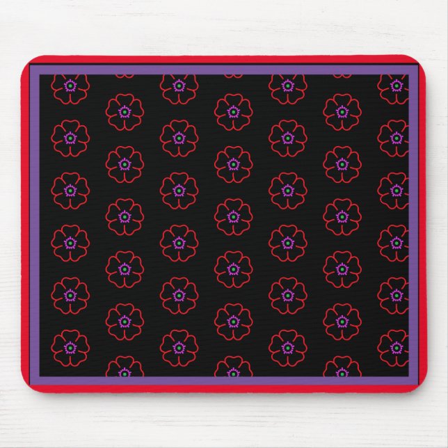 Flower on a Black Background Custom Personalized Mousepad (Vorne)
