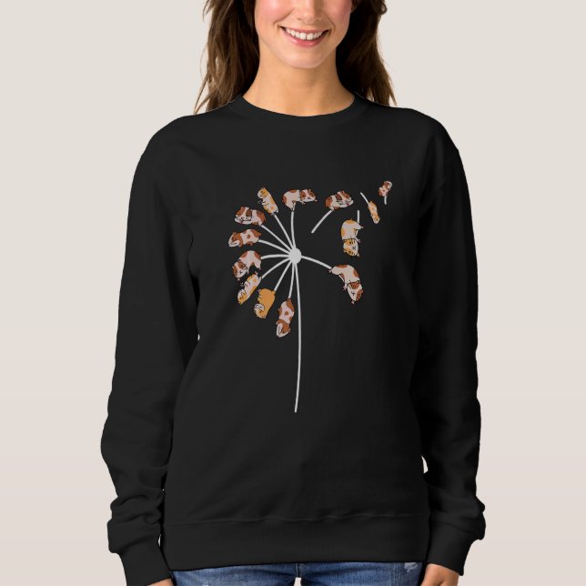 Flower Pig Graphic Guinea Pig Owner Pet Cavy Anima Sweatshirt (Vorderseite)