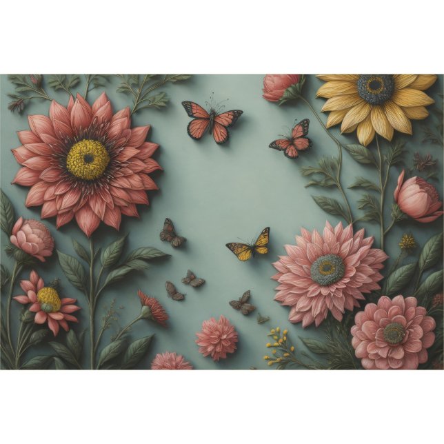 Flower Poem Postcard 5 Gewebeschneidung Seidenpapier (Von Creator hochgeladen)