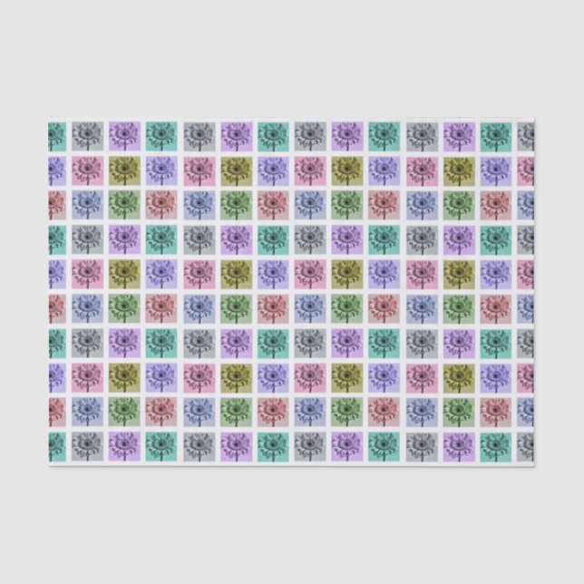 Flower Pop Art Quadrate Seidenpapier (Vorderseite)