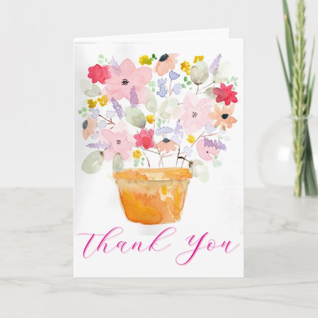 Flower Pot Thank You Card Dankeskarte (Vorderseite)