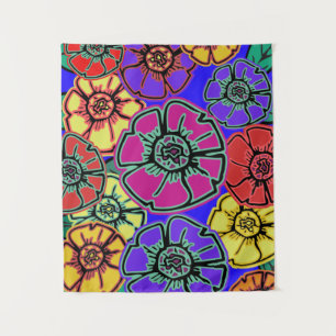 Flower Power #15 Klein Wandteppich