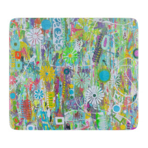 Flower Power 6 x 7 Deco Glas Schneidbrett Schneidebrett